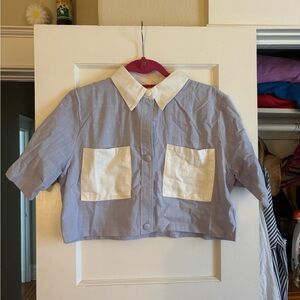 YLLW the Label Blue and White Shirt